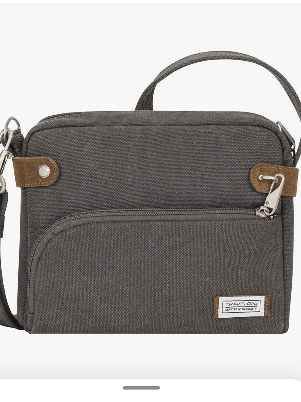 LIKE NEW TRAVELON Anti-Theft Heritage Small Crossbody Purse,Color Pewter,Quality